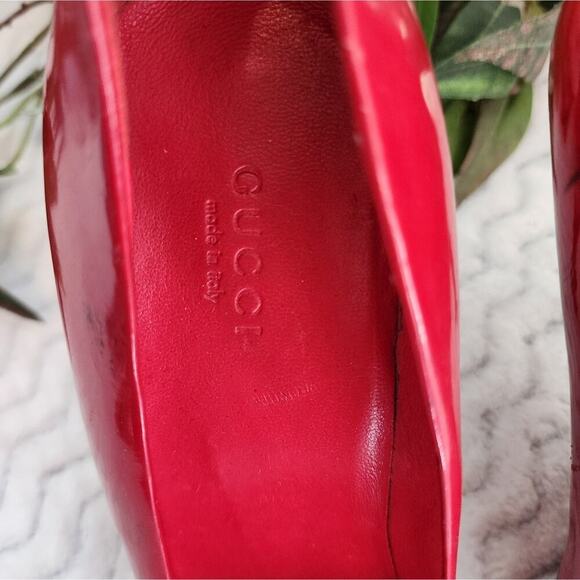 GUCCI RED PATENT LEATHER HEELS 7.5B - Picture 11 of 11